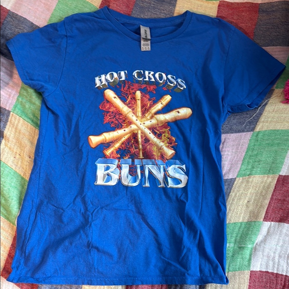 Hot Cross Buns recorder flame t-shirt